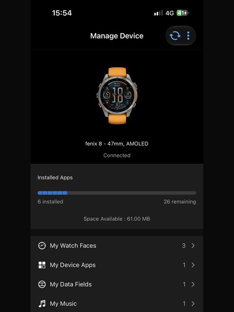 Connect IQ — Manage Device