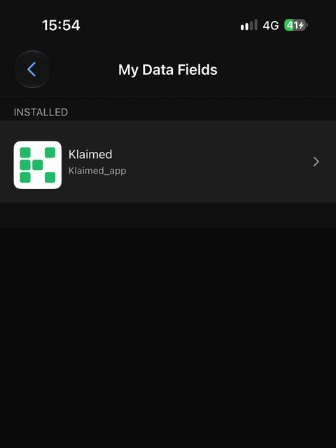My Data Fields listesi