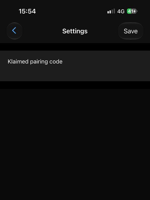 Klaimed pairing code alanı